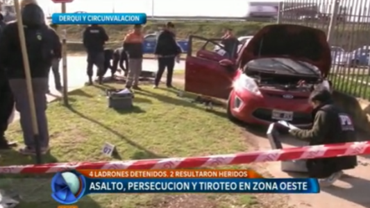 Asalto, persecución y tiroteo en zona oeste