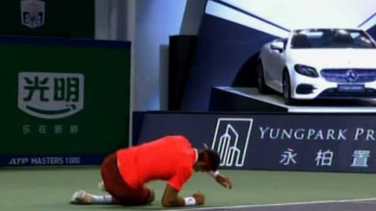 Del Potro se lesionó al tropezarse y abandonó en octavos de final de Shanghai