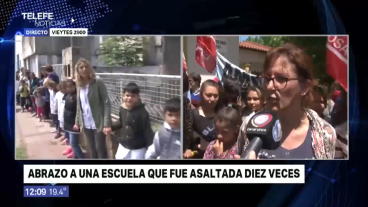 Abrazo solidario a una escuela que sufrió diez asaltos en el año