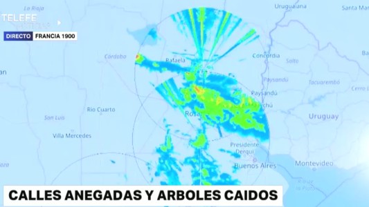Árboles caídos, calles anegadas y casas inundadas por el intenso temporal de lluvias