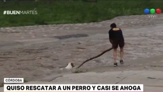 Córdoba: rescataron a un hombre y a un perro arrastrados por la corriente del río Suquía