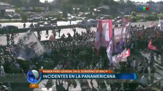 Paro general: se registraron incidentes en la Panamericana