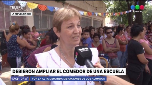 Debieron ampliar el comedor de una escuela por la alta demanda