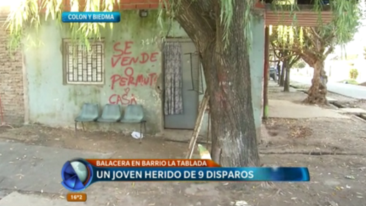 Balacera en barrio La Tablada: un joven herido de 9 disparos