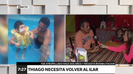 Thiago fue atropellado hace dos años y necesita volver al Ilar para avanzar en su rehabilitación