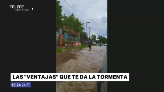 Deporte después del temporal: vecinos realizaron skateboarding