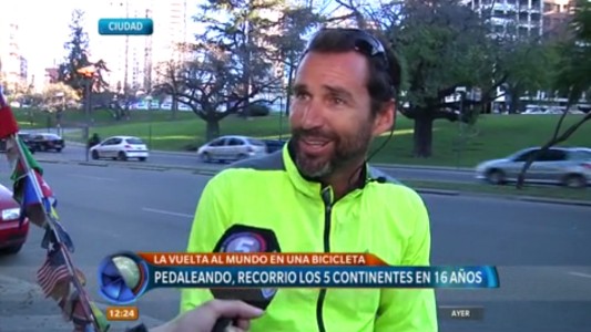 La vuelta al mundo en bicicleta: Pablo recorrió los cinco continentes pedaleando