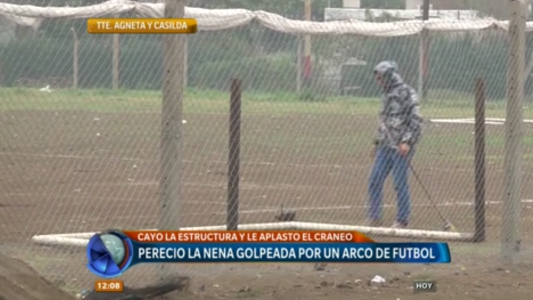 Murió la nena golpeada por un arco de fútbol