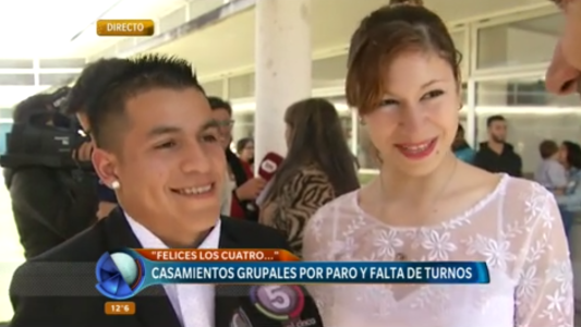 Matrimonios "comunitarios" por el paro en el Registro Civil