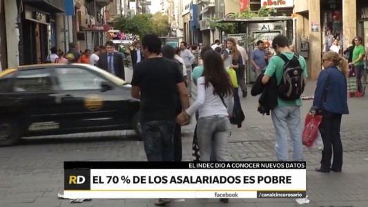 Según datos del INDEC, el 70 % de los trabajadores cobra un salario por debajo de la línea de pobreza