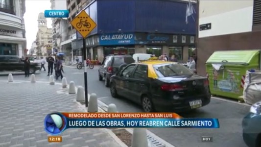 Reabre calle Sarmiento