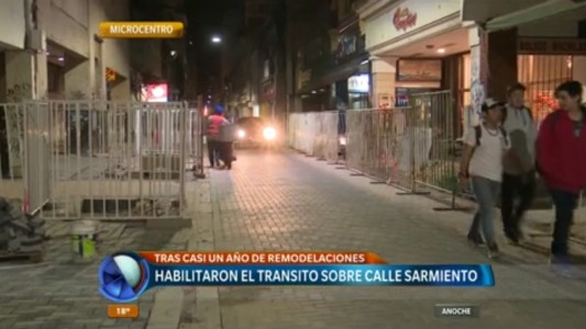 Obras en el microcentro: se rehabilitó el paso vehicular sobre calle Sarmiento