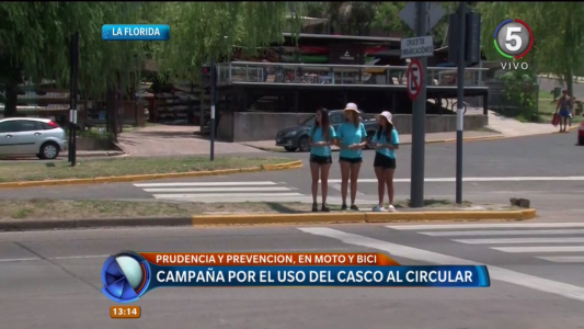 Campaña en la zona de la Rambla para concientizar sobre el uso del casco