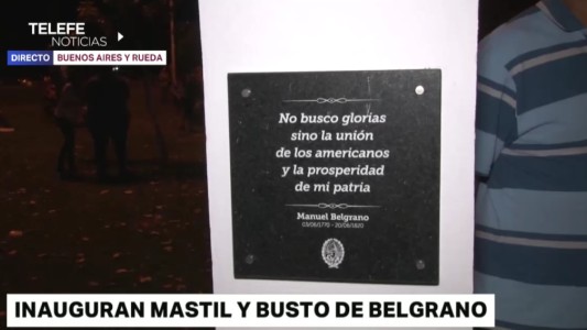 Inauguraron un mástil y un busto en homenaje a Manuel Belgrano