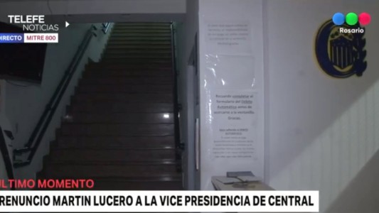 Martín Lucero renunció a su cargo como vicepresidente segundo de Rosario Central