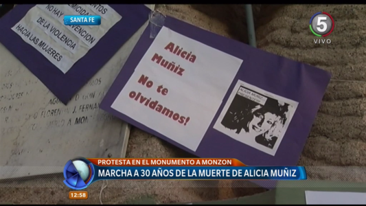 A 30 años del femicidio de Alicia Muñiz, realizaron una protesta frente al monumento a Monzón