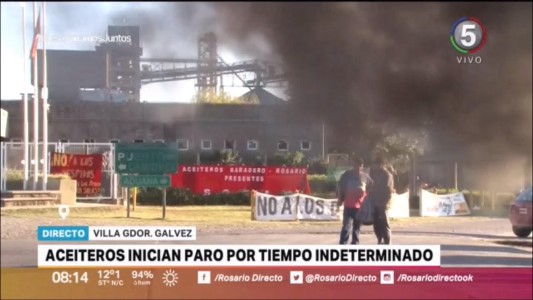Trabajadores aceiteros inician un paro por tiempo indeterminado