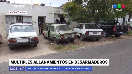 Múltiples allanamientos en desarmaderos ilegales de zona oeste