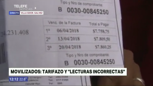 Protesta contra el tarifazo en Villa Gobernador Gálvez