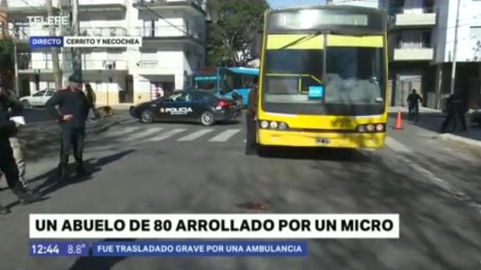 Un colectivo atropelló a un anciano de 80 años