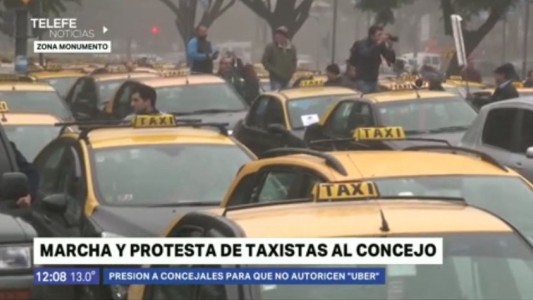 Taxistas se movilizaron en contra del desembarco de Uber