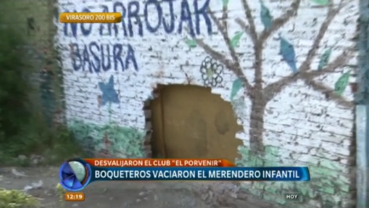 Boqueteros vaciaron el merendero infantil del club "El Porvenir".