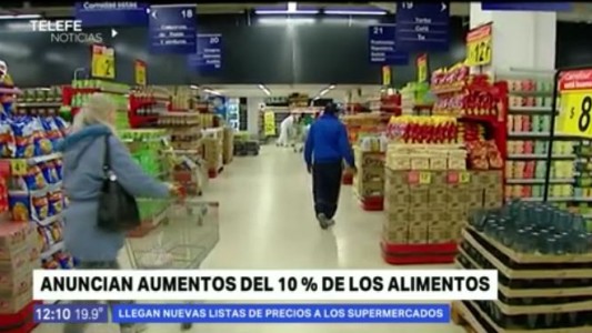 Anuncian aumentos del 10% en los alimentos