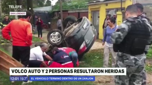 San Lorenzo: dos heridos en un vuelco