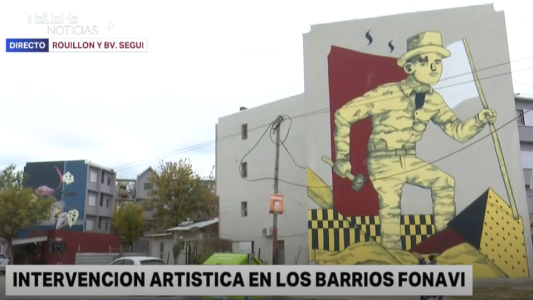 Pintan murales en el Fonavi de Rouillón y Seguí