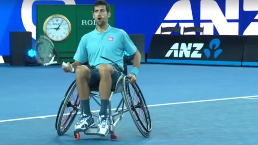 Djokovic jugó al tenis en silla de ruedas junto al campeón olímpico Dylan Alcott