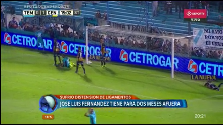 Central: Fernández tiene para dos meses afuera