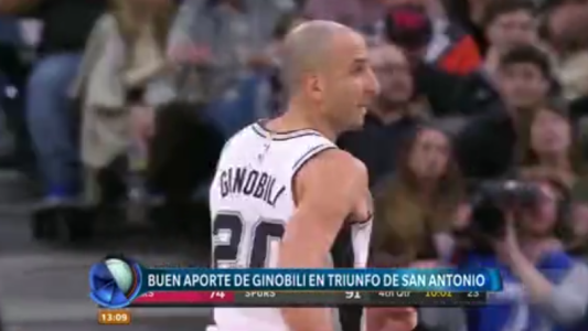 Buen aporte de Manu Ginóbili en el triunfo de San Antonio