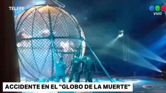 Tres motociclistas se accidentaron en "El globo de la muerte" del circo Servian