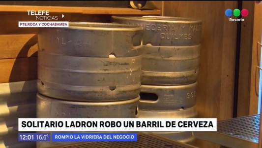 Un ladrón asaltó una cervecería y se llevó un barril