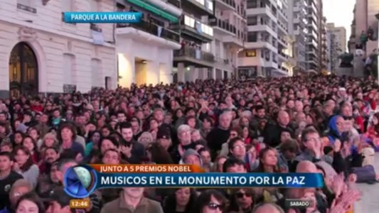 Voy x la paz: músicos y premios Nobel juntos en el Monumento