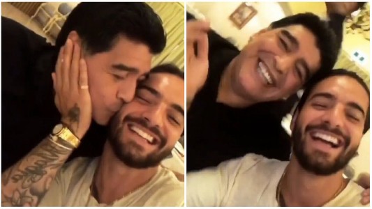 A puro beso: Maluma se encontró con uno de sus ídolos en #Rusia2018