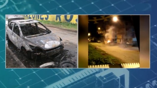 Ataque pirómano en zona sur: el fuego destruyó por completo un automóvil