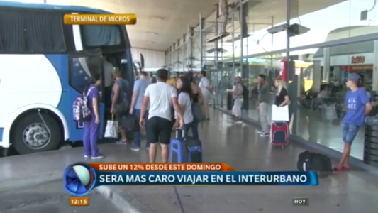 Aumenta un 12% el costo del boleto interurbano