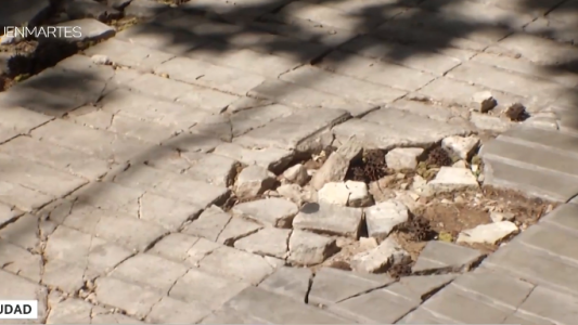 Veredas en mal estado: imposible caminar por las baldosas rotas y los pozos