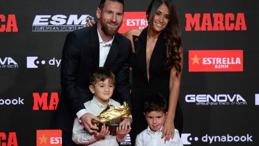 Los hijos de Messi le entregaron su tercer Botín de Oro consecutivo