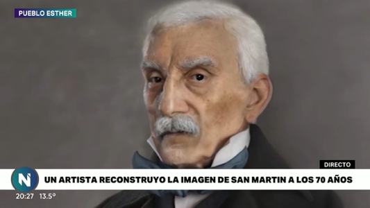 Un artista reconstruyó la imagen de San Martín a los 70 años