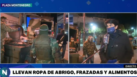 Veteranos de Malvinas y la Municipalidad reparten comida caliente y elementos para enfrentar el frío