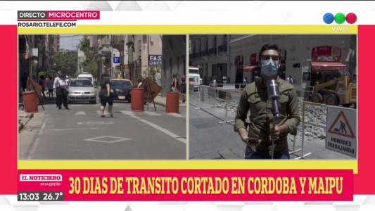 Comenzó la reconstrucción del cruce peatonal en Córdoba y Maipú