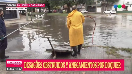 En pocas horas, el temporal produjo varios anegamientos en Rosario