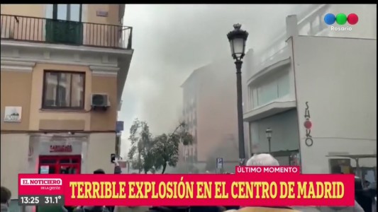 Fuerte explosión en un edificio en Madrid