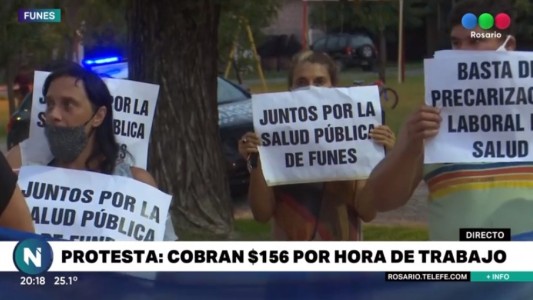 Protesta en Funes por el despido de cinco medicas