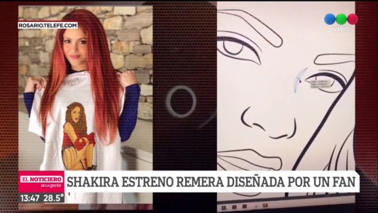 Shakira estrenó la remera diseñada por un fan