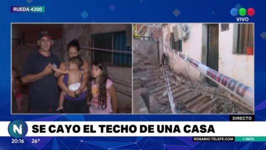 Se cayó el techo de la casa y quedó una familia en la calle