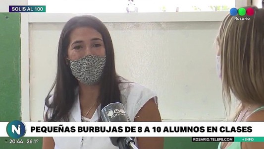 Los chicos volvieron a clases con protocolos, burbuja y sanitizante