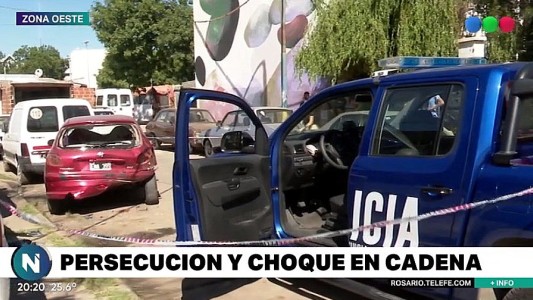 Persecución policial y choque en cadena, pero detenidos